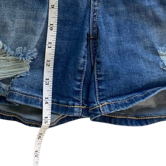 Tommy Hilfiger Women's Distressed Midrise Stretch Denim Shorts, Size 8 - Picture 6 of 8